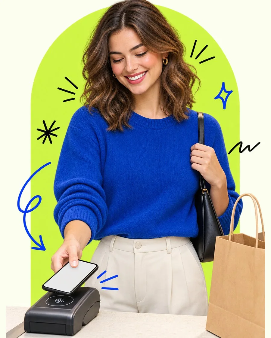 Cliente che sceglie il pagamento in tre rate con Flex Pay alla cassa del negozio