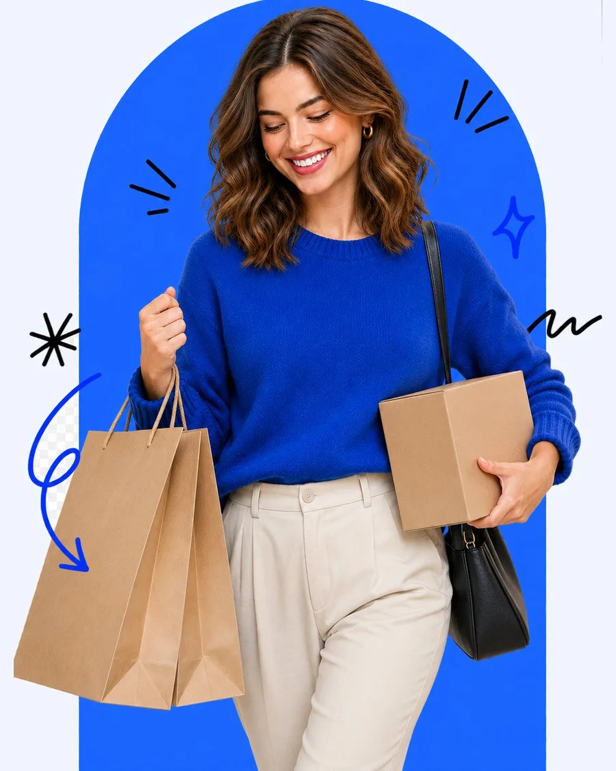 Cliente che porta a casa subito l'acquisto pagato in tre rate con Flex Pay